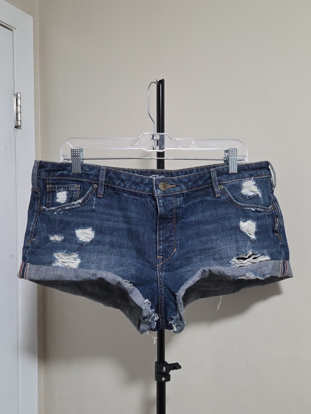 Silver Jeans Breccan Dark Blue Denim Cutoff Shorts